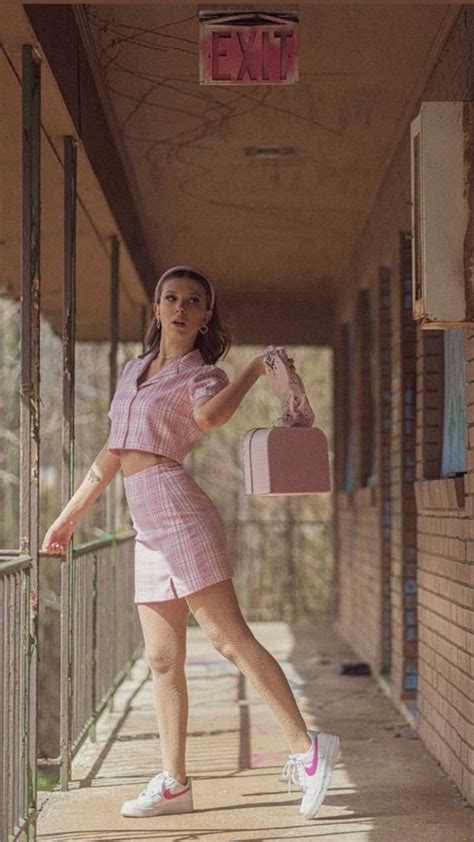 millie bobby brown pink lingerie.